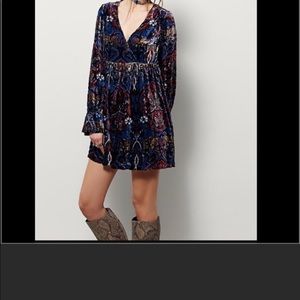 Free People crushed Velvet mini dress